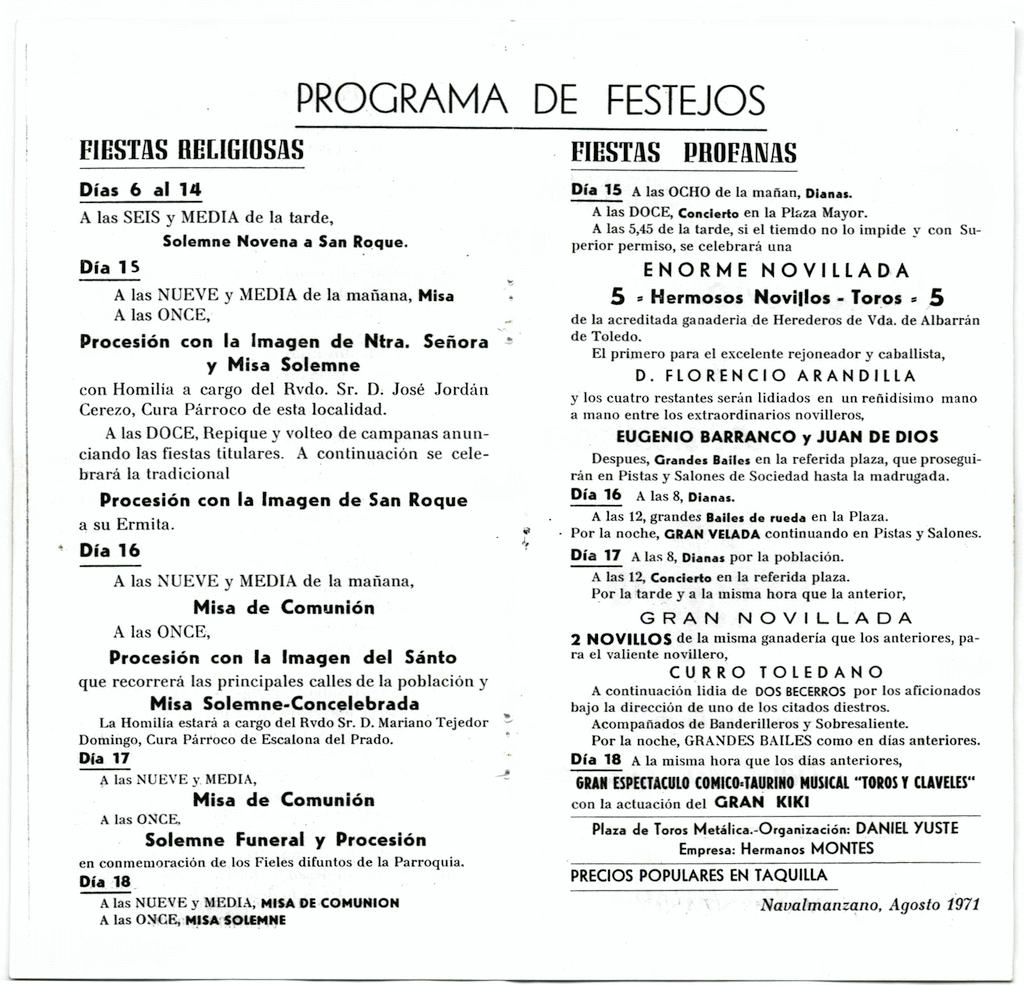 Fiestas de San Roque 1971