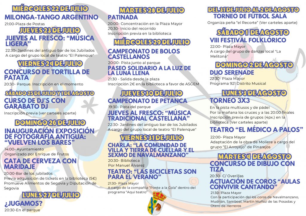 Programación Cultural de Fiestas 2026 - Del 22 de julio al 4 de agosto